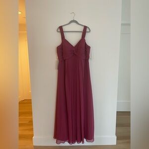 NWTS Azazie Kaitlynn Mulberry Empire Convertible Ruched Chiffon Dress A20 Size